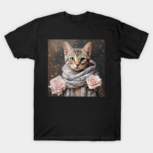 Bengal Cat In Snow T-Shirt by Enchanted Reverie